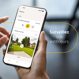Somfy 1875340 - Pack de 2 cámaras al Aire Libre 2 Blancas, cámaras con detección de Movimiento Inteligente, Sirena integrada de 110 DB, conexión Posible en una luminaria existente, imágenes Full HD