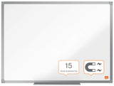 Nobo 1905239 - Pizarra Blanca Móvil Basic de Melamina 1200x900 mm, Superficie para Uso Ligero, Estructura de Aluminio, Giro Horizontal, Bandeja para Rotuladores, Ruedas con Freno, Blanca