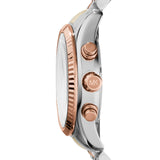 Michael Kors - Reloj Lexington cronógrafo de Cuarzo con Correa de Acero Inoxidable en Tonos Plateados y Dorados para Mujer MK5735
