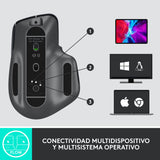 Logitech MX Master 3S para empresas, ratón inalámbrico con clics suaves, 8K DPI, receptor USB Logi Bolt seguro, BT, carga USB-C, Desplazamiento MagSpeed, Windows/Mac/Chrome/Linux - Gris