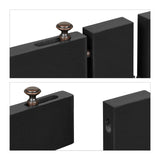 Relaxdays Barrera Seguridad Niños, Valla Protectora Bebés y Mascotas, 4 Paneles, con Puerta, Plegable, 70x207 cm, Negra, Tablero de Fibras