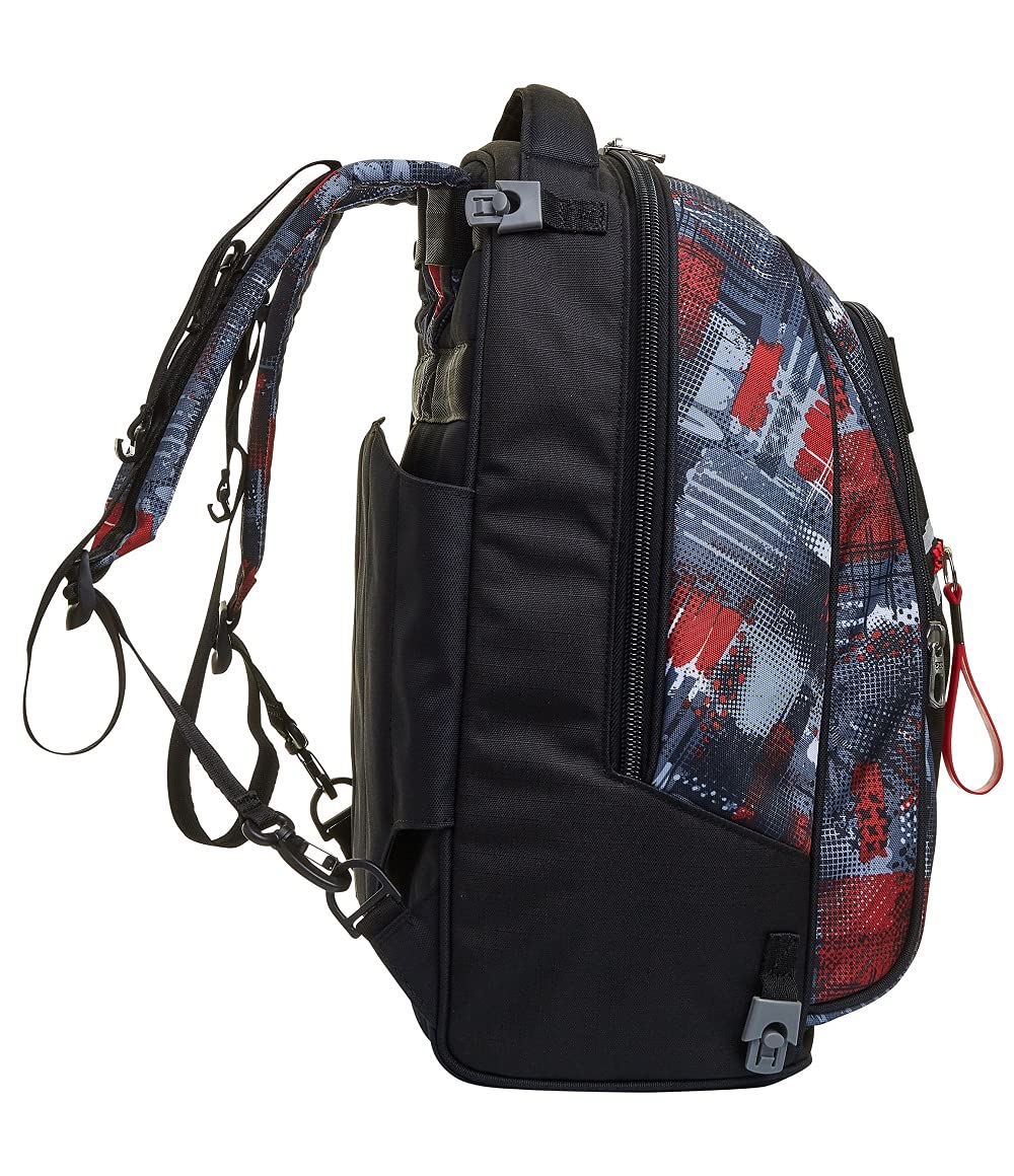 Seven Mochila con Ruedas TROLLEY NEW TECH WORLD, Negro - Mochila 3 en 1, Mochila Escolar con Carro - Bolso Escolar Niños, Niñas, Adolescentes - Bolsillo Frontal con Cremallera