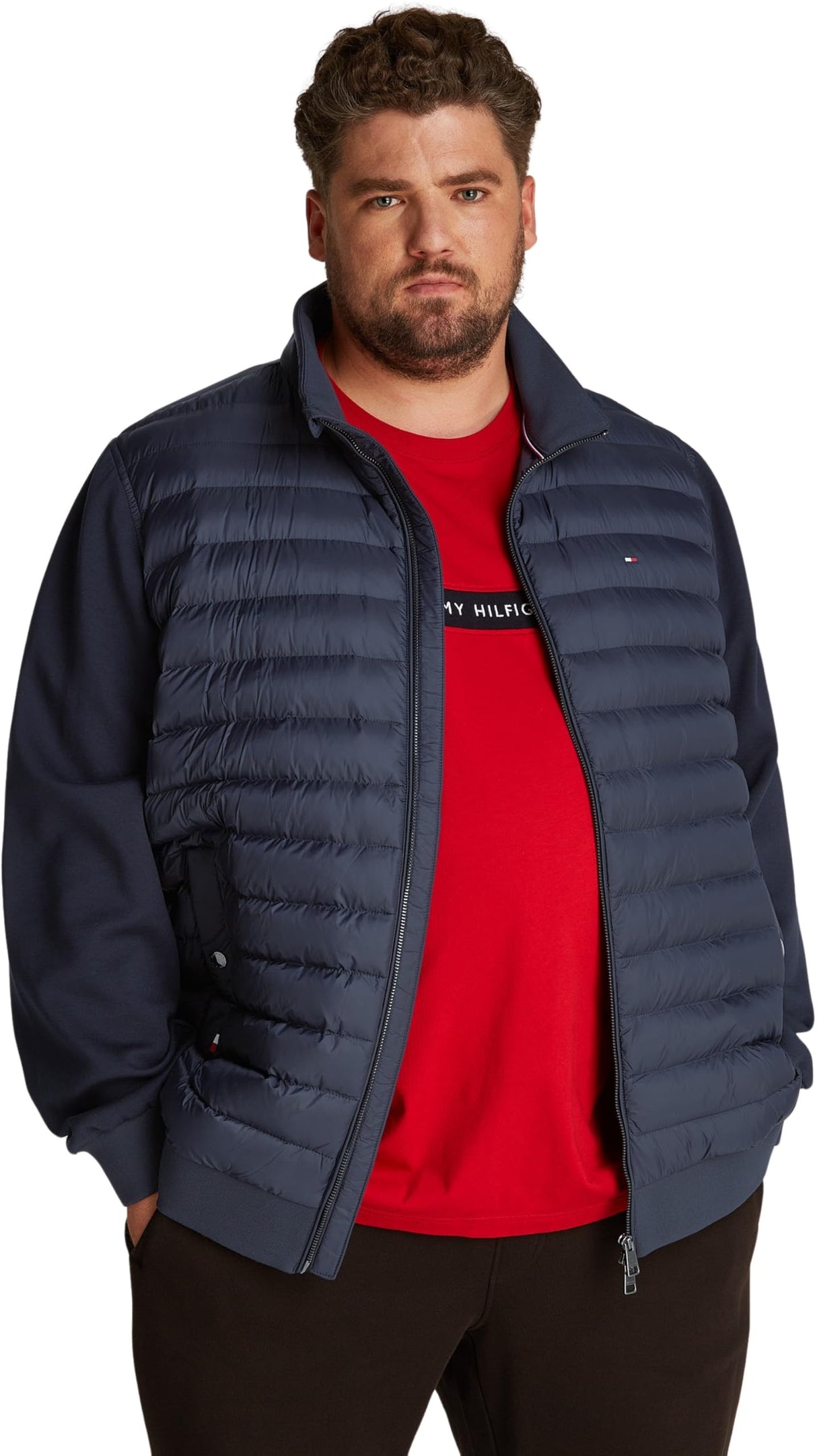 Tommy Hilfiger Sudadera con Cremallera BT-Mix Media Stand CLLR-B MW0MW39138 para Hombre, Azul, Talla 3XL, Azul (Desert Sky), 3XL Plus