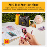 KODAK Smile+ Cámara Digital instantánea 2-en-1 y Impresora Bluetooth - 10MP, Lente giratoria con Efectos, Fotos Adhesivas Zink 2x3”, Imprime Desde App en Dispositivos Inteligentes - Negro