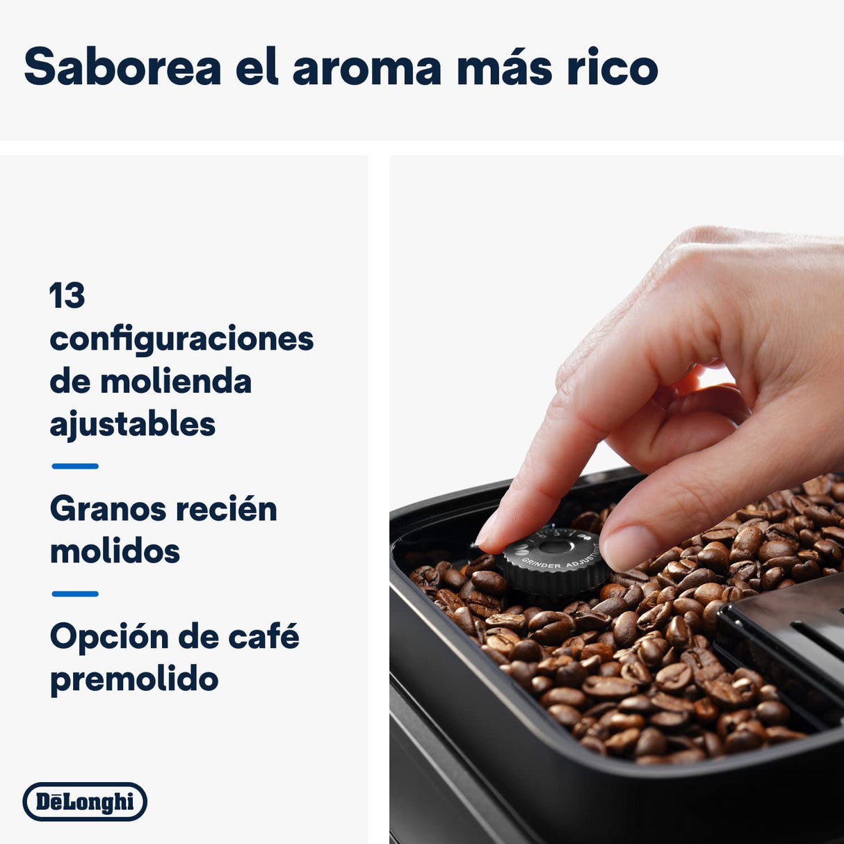 De'Longhi Magnifica Evo Cafetera Superatomática para Café y Cappuccino, ECAM292.33.SB, 4 Recetas, Plata
