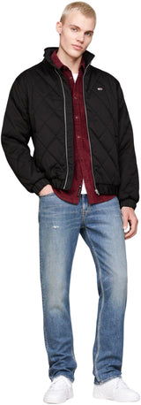 Tommy Jeans Cazadora Acolchada Hombre Essential Quilted Jacket con Cremallera, Negro (Black), L