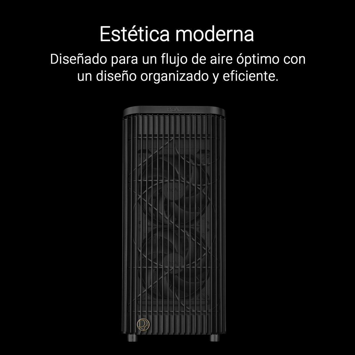 ASUS ProArt PA401, Chasis ATX con Panel de Malla, Compatible con GPU de hasta 314 mm, Dos Ventiladores de 160 mm, Bloqueo del Panel Lateral, Soporte para Fuente de alimentación extraíble