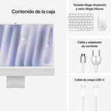 Apple iMac Ordenador de Mesa Todo en uno con Chip M4, CPU y GPU de 10 núcleos: diseñado para Apple Intelligence, Pantalla Retina de 24″, 24 GB de Memoria unificada, SSD de 512 GB - Plata