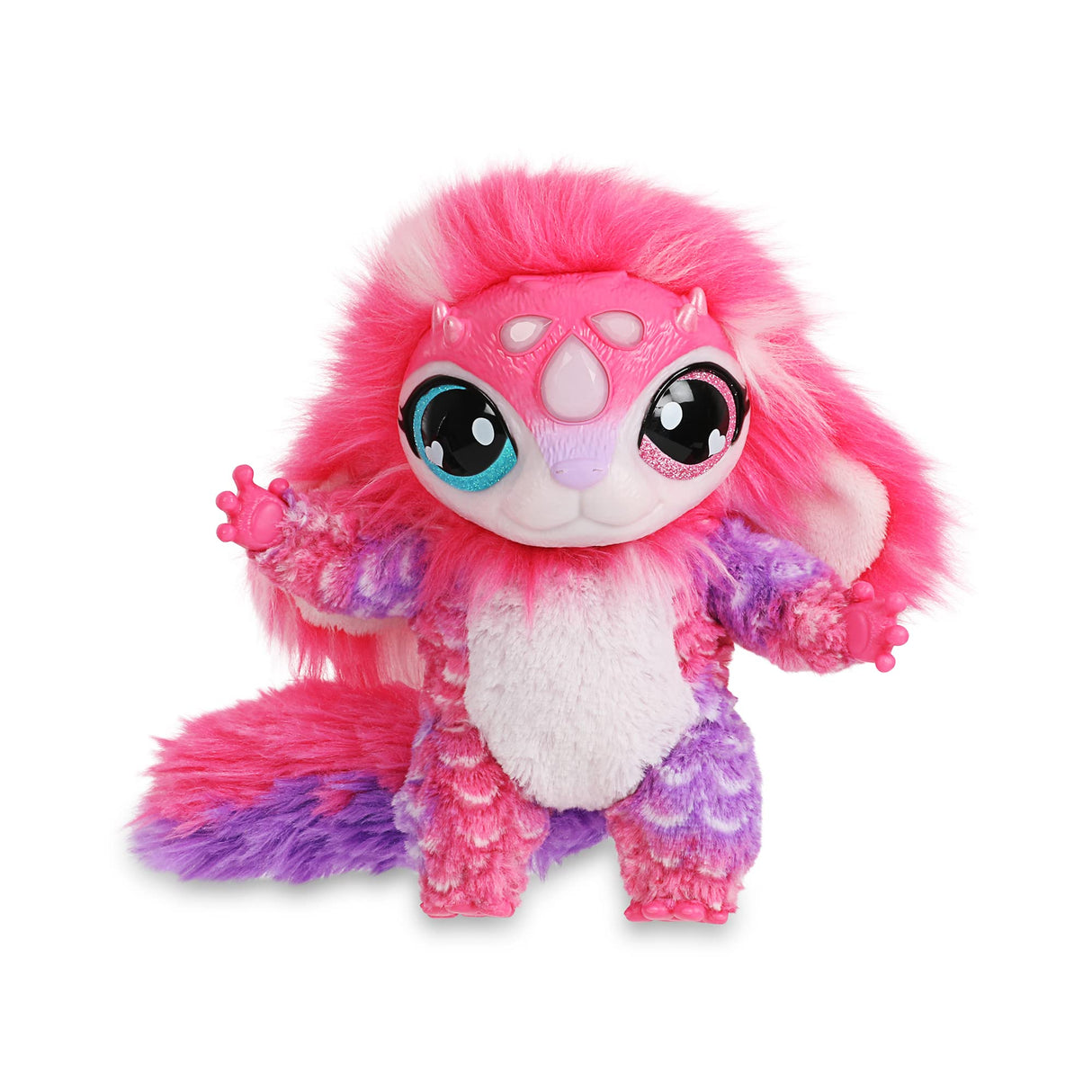 Magic Mixies My Crystal Ball Pink, Juguete Interactivo de Magia, Bola de Cristal mágica con Luces, Efectos y Sonidos, y un muñeco de Peluche Suave para cuidar, con Accesorios, Famosa (MGX05000)