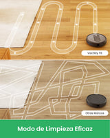 Vactidy Robot Aspirador, Nimble T6 con Potente Succión, Detección Inteligente, 2500mAh, Silencioso, 3 Modos de Limpieza, Control por App/Alexa/Siri y Mando, para Mascotas, Suelo Duro y Alfombra
