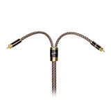 Dynavox Black Line cable estéreo RCA de alta gama, cable RCA premium con blindaje múltiple, cobre de alta pureza, conectores chapados en oro de 24k, longitud 0,6m