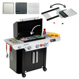 Theo Klein 9445 Barbacoa Weber Genesis de Madera I Incluye Insertos para Filete, Pizza o Verduras, con muñecos de Comida y Cubiertos para Barbacoa, Juguete para niños a Partir de 3 años