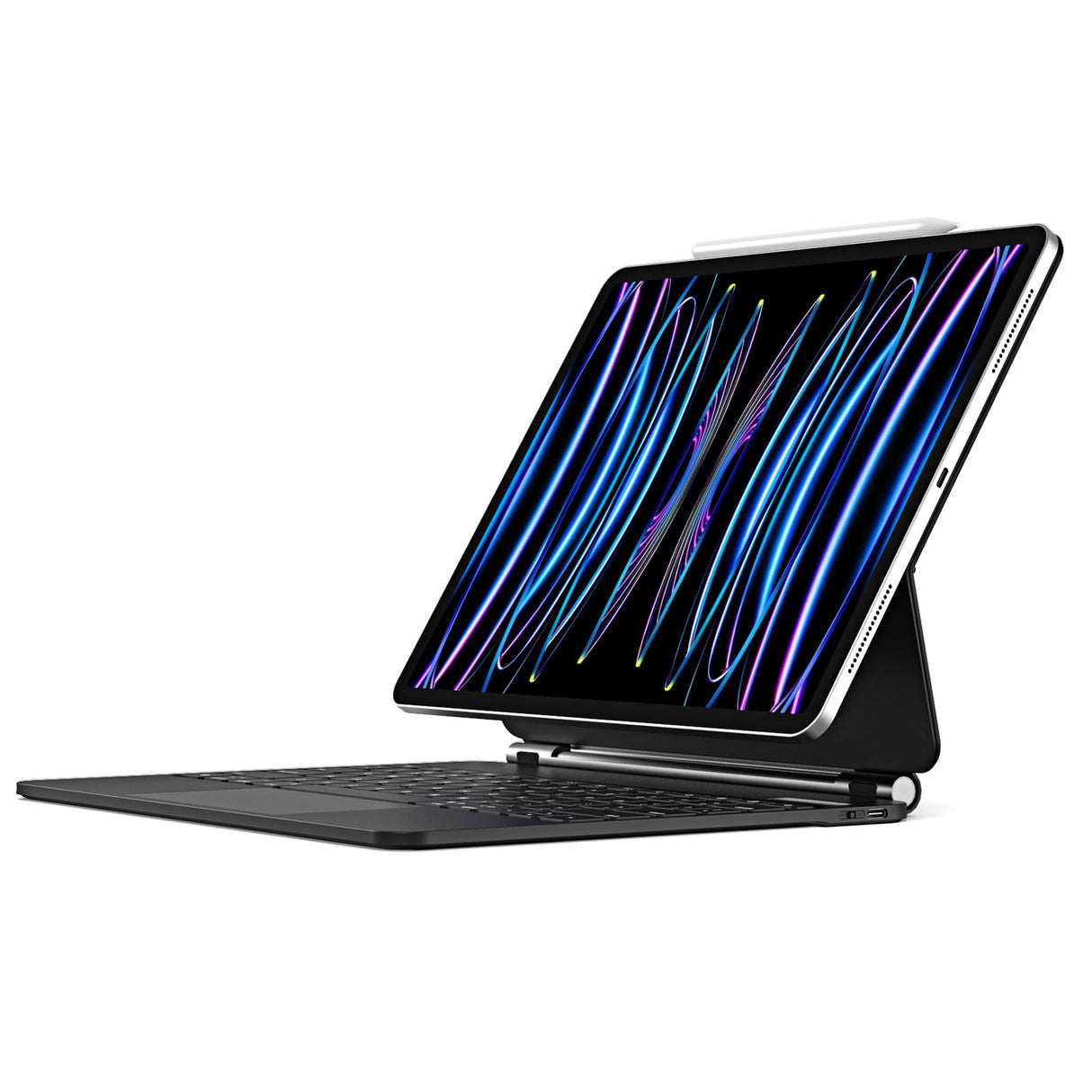 DUX DUCIS [MK Series - Funda con Teclado, diseñada para Apple iPad Air 13 (2024) / iPad Pro 12.9 (2018/2020/2021/2022), Funda de Cuero con Teclado Bluetooth magnético Flotante, Color Negro