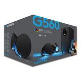 Logitech G560 Altavoces Gamer para PC, Sonido envolvente DTS:X, Iluminación LIGHTSYNC RGB integrada, 2 altavoces satélite y un subwoofer, Experiencia de juego inmersiva - Negro