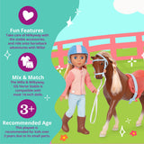 Glitter Girls - Milla & Milkyway, Establo - Muñeca de 14 pulgadas y set ecuestre - Pelo rubio y ojos azules, crin rubia - Muñeca, caballo, conjunto de establo - 3 años +