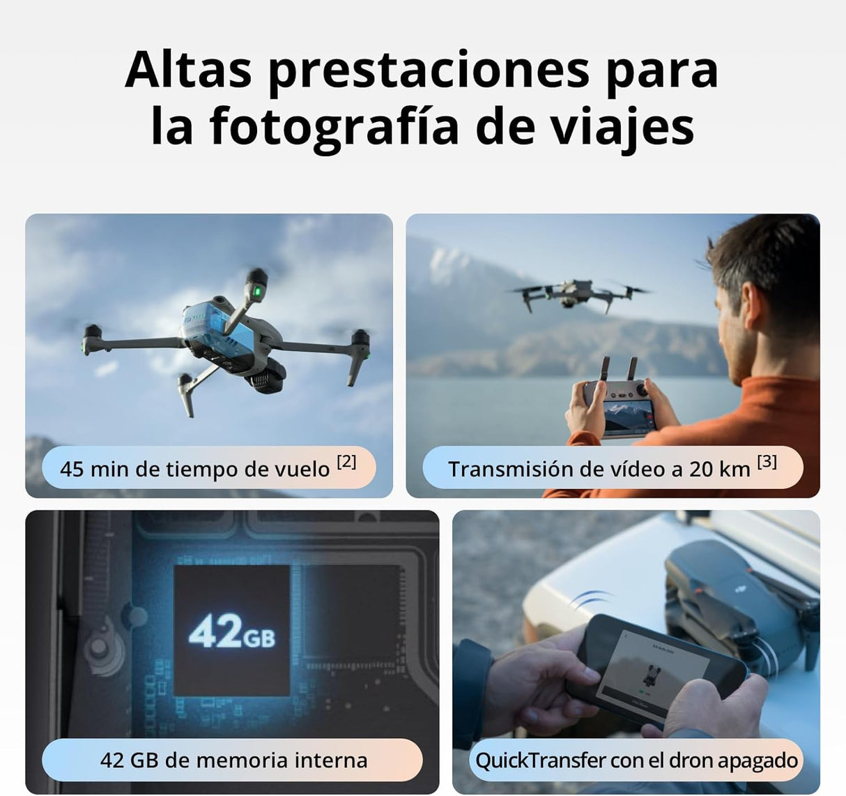 DJI Air 3S Fly More Combo (Mando a Distancia RC 2 Con Pantalla) con Accesorios Versátiles, Dron Con Cámara CMOS de 1»Gran Angular y Teleobjetivo Medio, 4K/60fps, Detección Omnidireccional y3 baterías.