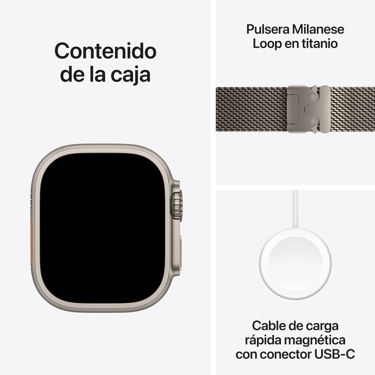 Apple Watch Ultra 3 GPS + Cellular, Reloj prémium para Running y Multideporte con Caja de Titanio Resistente de 49 mm y Pulsera Milanese Loop en Titanio Natural - Talla L.Monitores avanzados de Salud