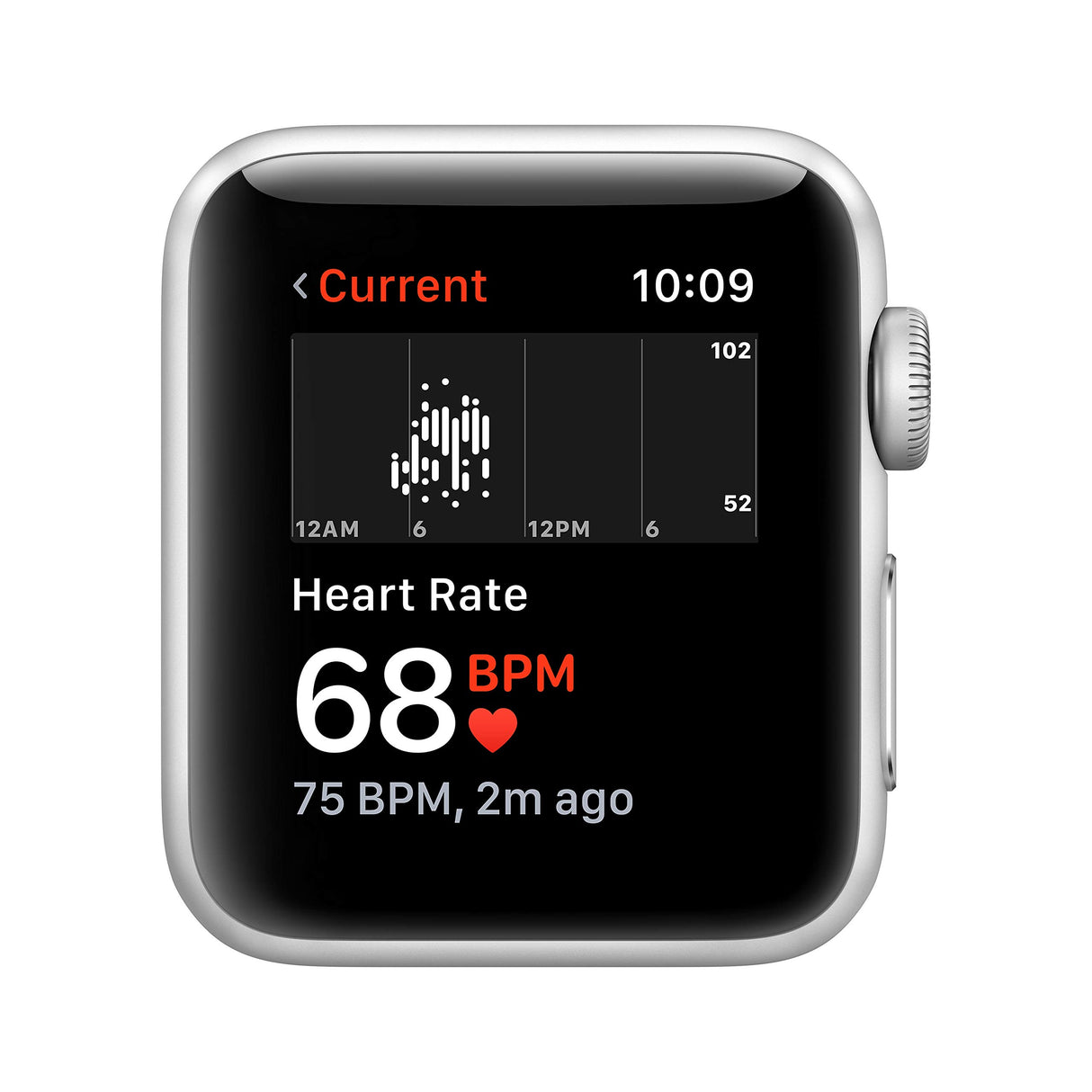Apple - Apple Watch Series 3 (GPS), 38mm Silver Aluminum Case with White Sport Band - Silver Aluminum