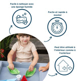 Thermobaby - Mesa multifunción multifunción multiplay para Interiores y Exteriores, 2 sillas y Almacenamiento