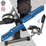 Ultrasport Bicicleta estática para Mayores Seniors Recumbent Hometrainer, 60% Acero 30% PP 10% PS, Negro/Gris, Extra cómodo