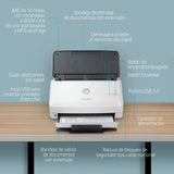 HP ScanJet Pro 3000 s4 - Escáner con alimentador automático de hojas, USB 3.0, 40 ppm, Blanco