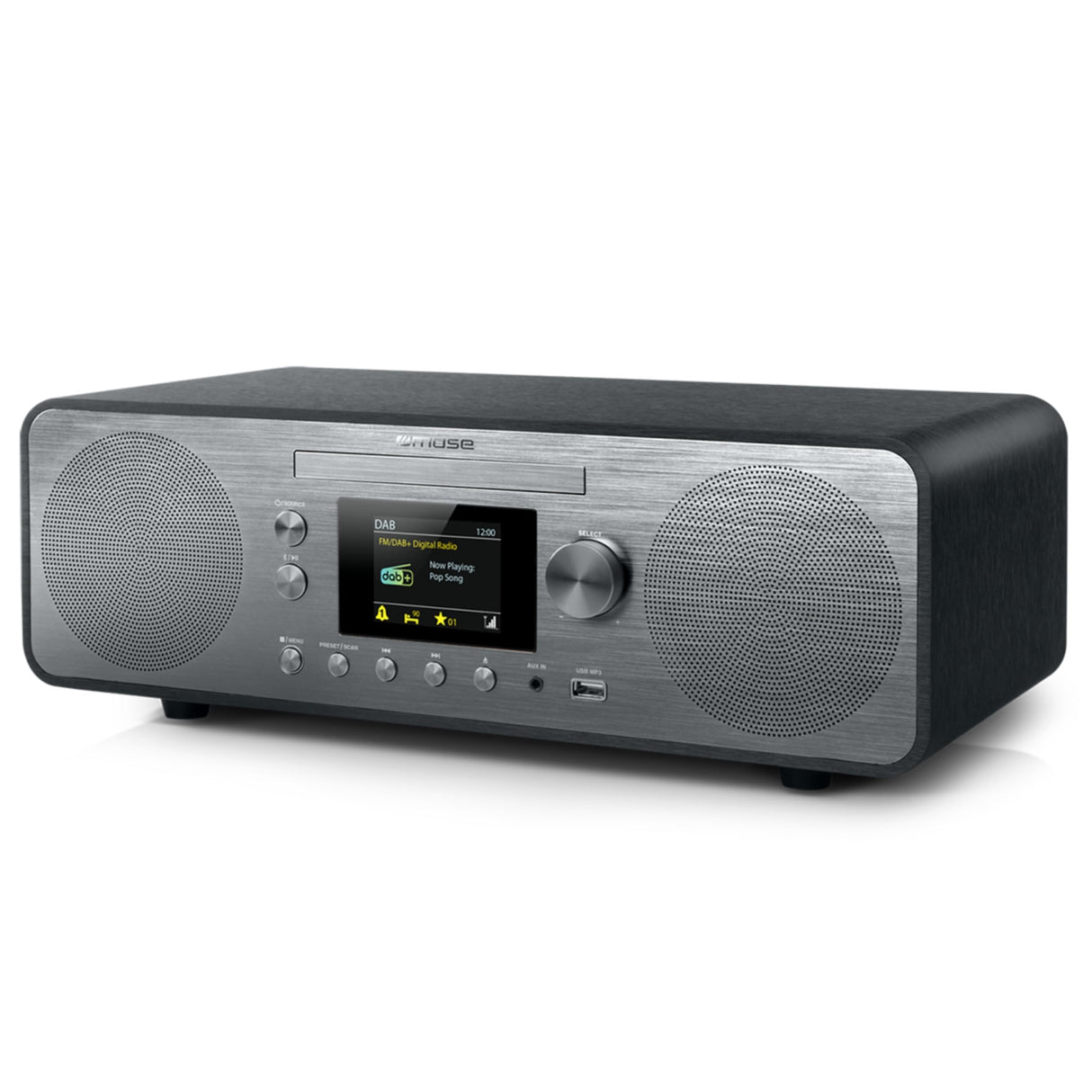 Muse - (M-885 DBT) Dab+/FM/CD/USB/Bluetooth Micro System, Gris Oscuro