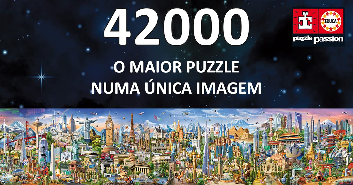 Educa - Puzzle XXL 42000 Piezas para Adultos | La Vuelta al Mundo | Incluye Lámina y Servicio de Piezas Perdidas | Rompecabezas Educativo y Decorativo | A Partir de 14 años (17570)