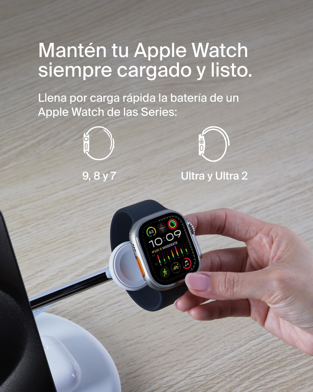 Belkin soporte de carga inalámbrica 3 en 1 con MagSafe, cargador magnético Qi2 de 15 W, carga rápida para iPhone 16, 15, 14 y 13, AirPods, Apple Watch y otros (fuente de alimentación incluida), blanco