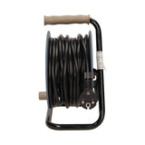Orno AE-1339 Mini Tambor De Cable 15m con 4 tomas de corriente, soporte de metal y protección térmic (Gris)