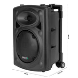 Ibiza Sound PORT8VHF-BT Sistema de sonido portátil y autónomo de 20 cm, Bluetooth, Wireless, potencia de 200 W con un alcance de hasta 400 W, Negro