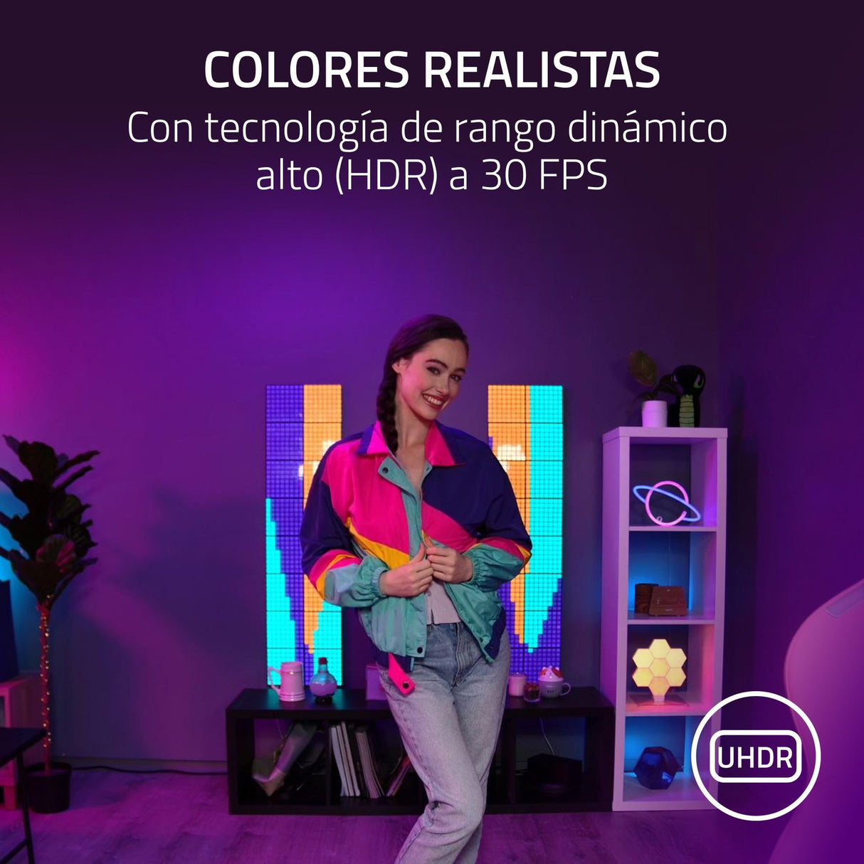 Razer Kiyo Pro Ultra - Cámara Web 4K para creación de contenidos y Streaming (Ultra High Dynamic Range-UHDR, UltraHD 4K 30 FPS/1080P 60 FPS, autoenfoque con IA, Sensor de luz de 2,9 μm) Negro