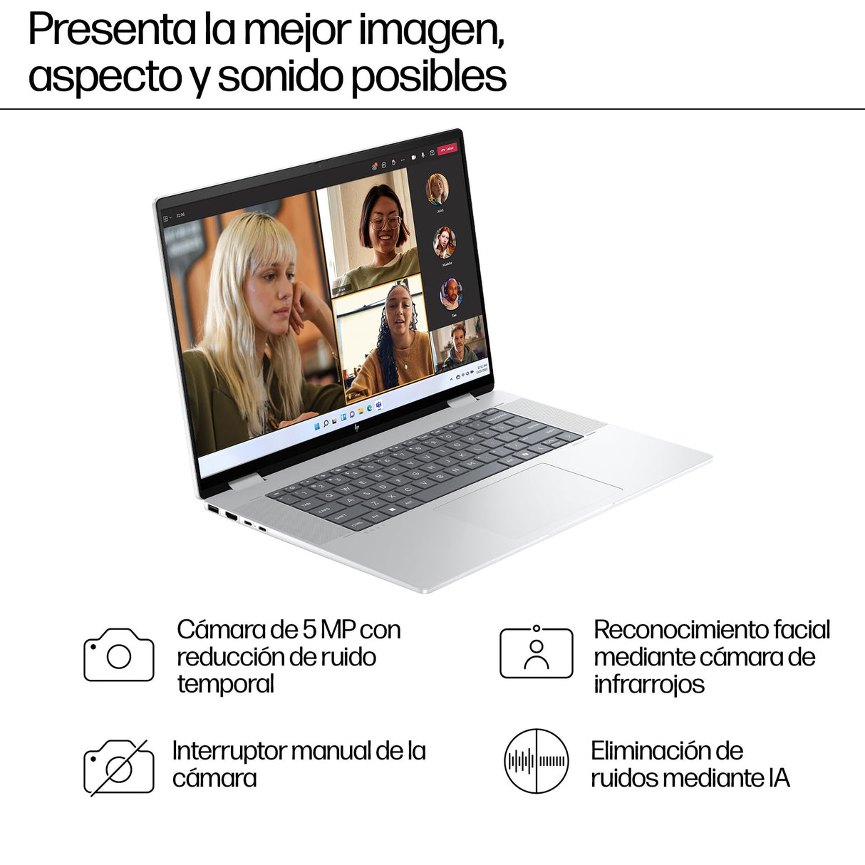 HP Envy x360 16-ac0011ns- Ordenador portátil Convertible de 16" OLED 2.8K multitáctil (Intel EVO Core Ultra 7, 32GB RAM, 1TB SSD, Intel Graphics, Windows 11) Plata - Teclado QWERTY Español