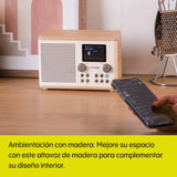 Pure Classic H4 Radio Digital de Cocina (Dab+/FM, Bluetooth, USB, AUX, Temporizador de Cocina, Alarma), Blanco Algodón/Roble