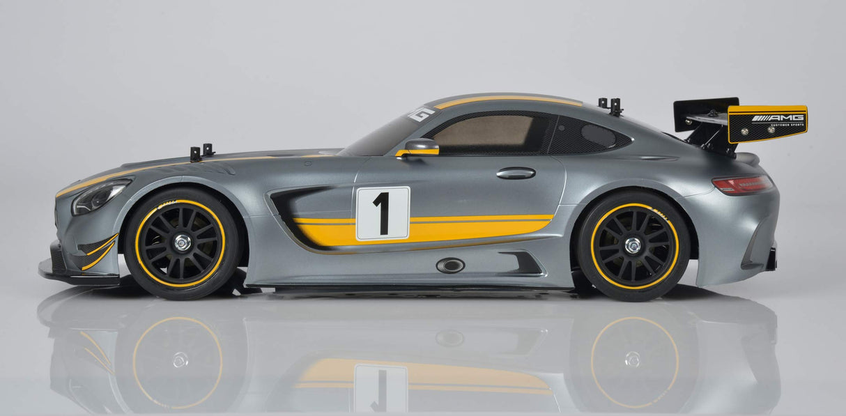 Tamiya 58639 58639-1 Mercedes-Benz 1:10 AMG GT3 (TT-02) -teledirigido Coche eléctrico RC Modelo de Kit de vehículo en Carretera de policarbonato carrocería-Sin lacado-58639