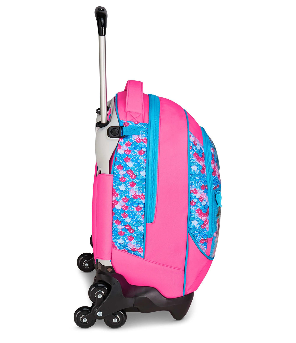 Seven Mermaid Magic - Carro escolar Jack de 3 ruedas, fucsia, mochila con carro desmontable de 33 litros, para escuela primaria y secundaria, niña, fucsia, Talla única, Casual