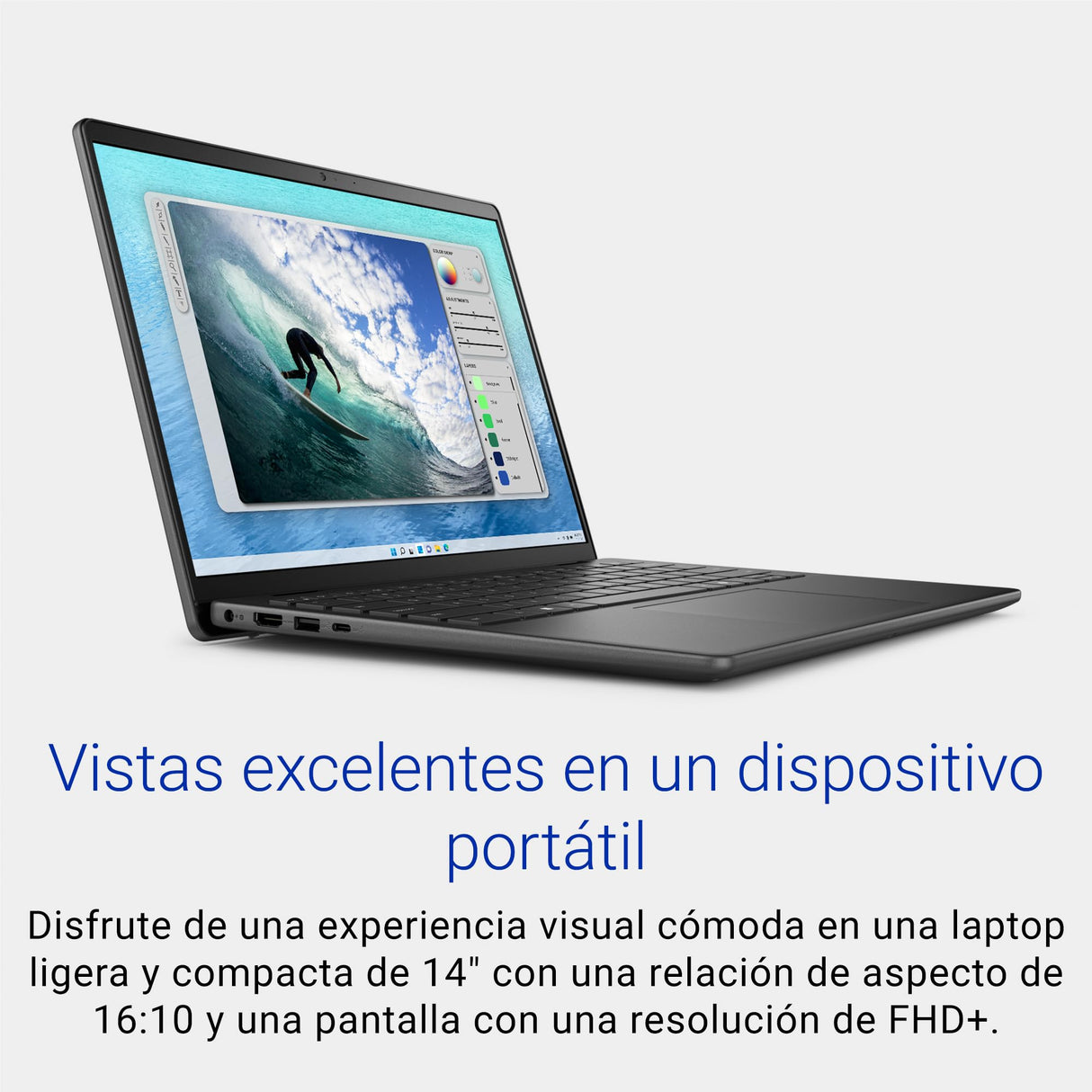 Dell Inspiron 14 5440 Portátil Copilot+ 14"" 16:10 FHD+ (1920x1200), Intel Core i5-1334U, 16GB RAM, 512GB SSD, Intel Iris Xe Graphics, Windows 11 Home, Teclado Retroiluminado QWERTY - Negro