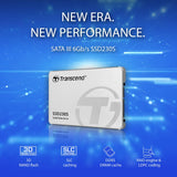 Transcend 4TB SSD230S 2.5 Pulgadas SATA III 6 GB/s Disco de Estado Sólido Interno 3D TLC NAND con Caché DRAM TS4TSSD230S