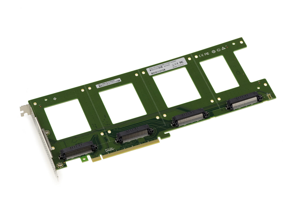 Kalea-INFORMATIQUE Tarjeta PCIe x16 PCIe 3.0 para 4 SSD PCIe NVMe U.2 U2 68-Pin SFF-8639. Montaje Directo en Placa sin Cables.