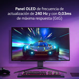 LG 27GR95QE-B - Monitor Ultragear Gaming 27 Pulgadas, OLED: 2560x1400, 16:9, 200cd/m², 1.5M:1, 0.03ms, 240Hz, DCI-P3 superior al 90%, HDR10, HDMI 2.1x2, DPx1, USB-Ax3, AMD FreeSync Premium, Negro