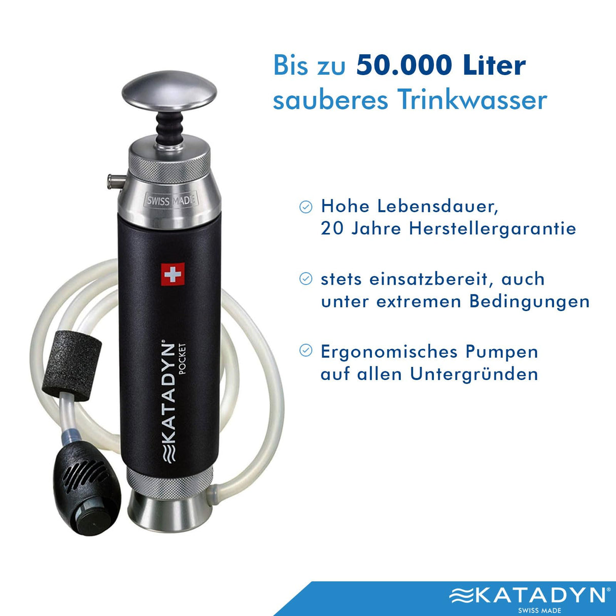 Katadyn Tratamiento Aire Libre de la Serie de filtros de Agua tácticos de Bolsillo 8020425, Negro