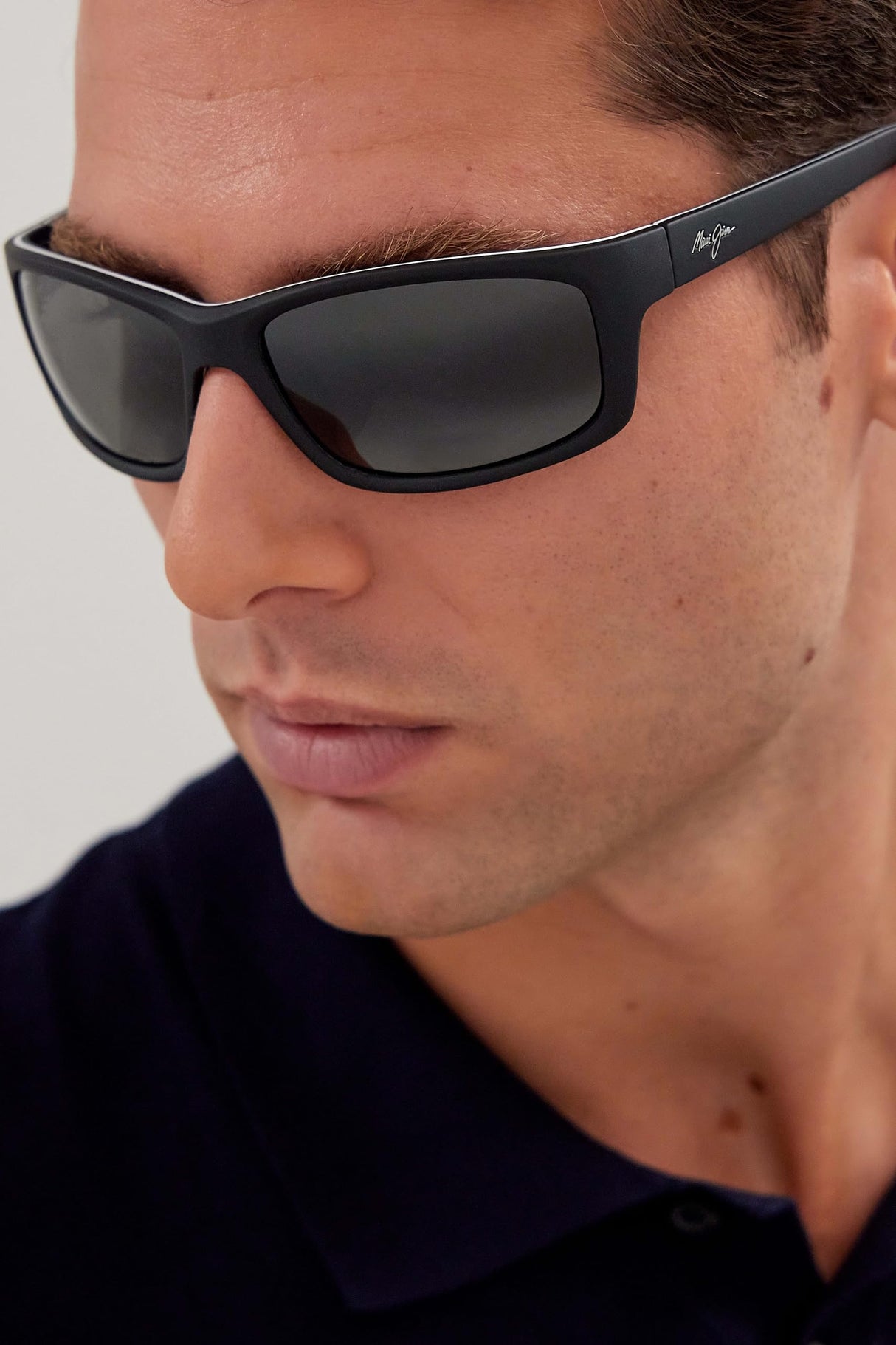 Maui Jim Kanaio Coast Gafas, Matte Soft Black/White/Blue, 61-16-130 Unisex Adulto
