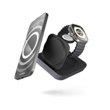 Zens Nightstand Magnetic Wireless Charger Pro 2, Cargador inalámbrico MagSafe y Qi 15 W para iPhone/Apple Watch/AirPods, Incluye Adaptador de Corriente de 20 W (EU/UK/US), Negro