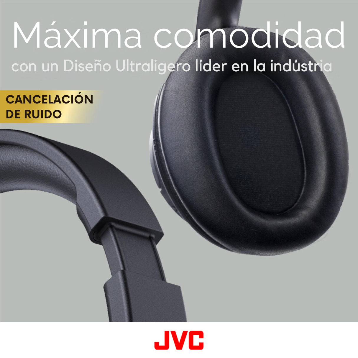 JVC Auriculares Inalámbricos Bluetooth | 50 Horas de Batería | Bluetooth 5.3 | Auriculares Cancelación de Ruido con Micrófono Integrado | 3 Modos de Sonido | Conexión Multipunto (Negro) - HA-Z76N