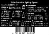 Wera 05003755001 8100 SA All-in Juego de carraca Zyklop Speed, Negro, Cromo, Verde, 1/4"