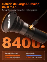 Antorcha LED Video, Rollei Photoolex GOBO Light de 4 Colores y 19 Accesorios para Efectos de Iluminación Creativo, Foco Fotografía con Batería 8400 mAh Difusor Incluido, Luz-Video-Foco-RGB-Fotografía