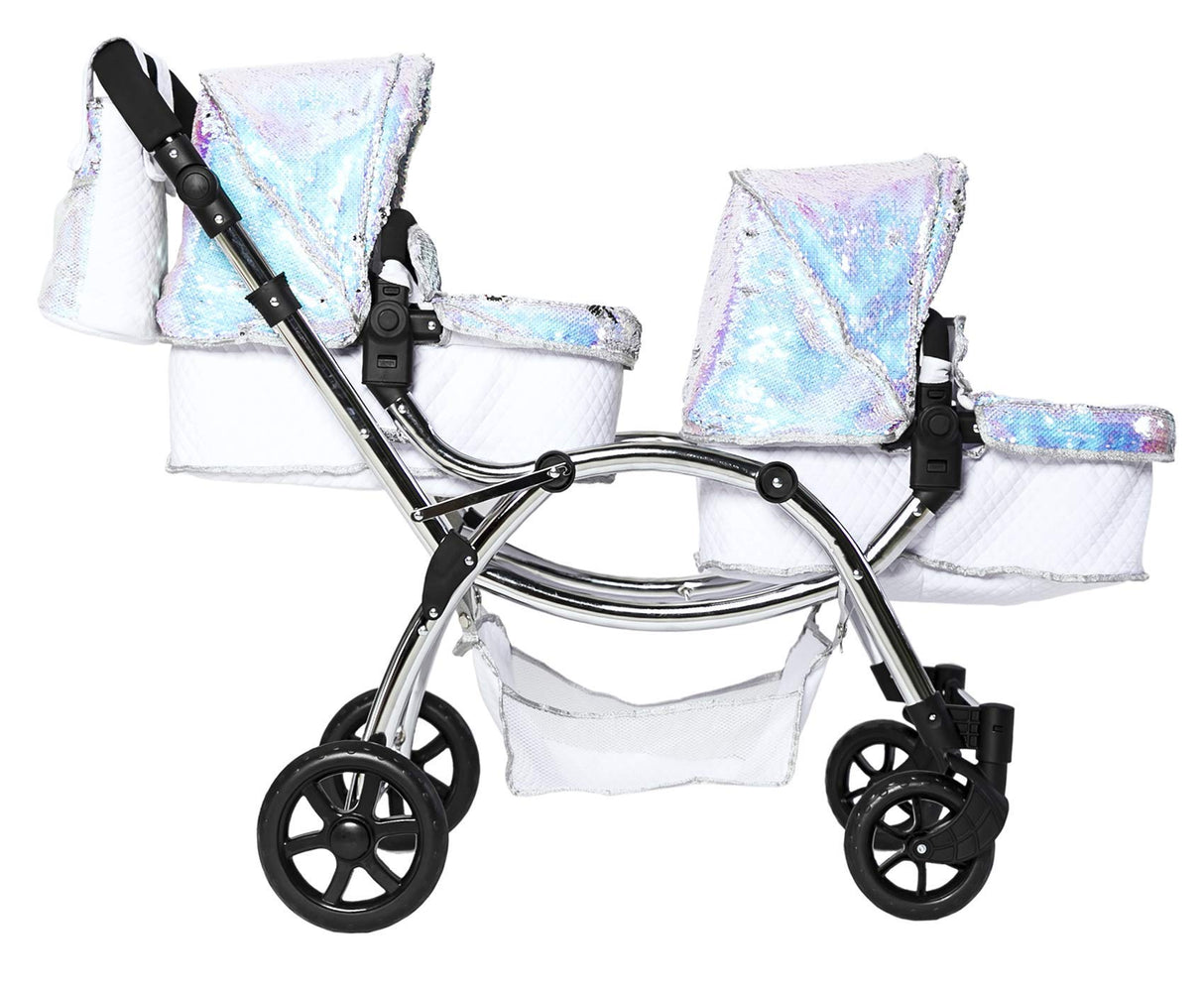 Roma Cochecito Doble para muñecas gemelas Amy Childs Polly Sparkle 2 en 1 y capazo - Sirena (3-16 años)