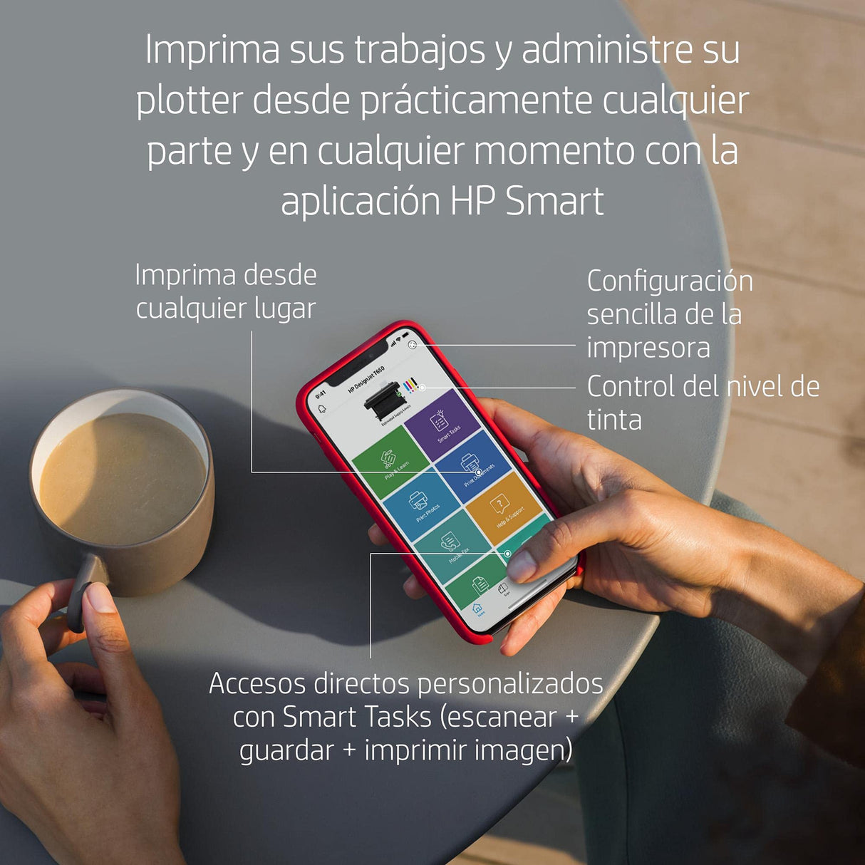 Impresora Plotter de Gran Formato HP DesignJet T630, de 24 pulgadas, hasta A1, Impresión Móvil, Wi-Fi, Gigabit Ethernet, USB 2.0 de alta velocidad, Garantía de 1 año (5HB09A)