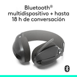 Logitech Zone Vibe 100 Auriculares inalámbricos ligeros, Micrófono con cancelación de ruido, Bluetooth multidispostivivo avanzado, Funcionan con Teams, Google Meet, Zoom, Mac/PC - Gris