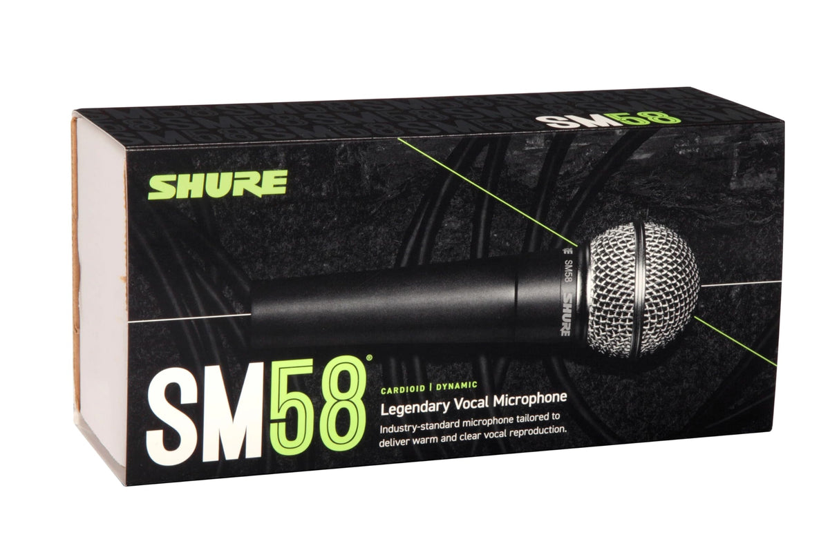 Shure SM58SE Micrófono Vocal dinámico cardioide con Interruptor de Encendido y Apagado, Filtro Pop Incorporado, Clip de micrófono A25D, Bolsa de Almacenamiento, Conector XLR de 3 Pines