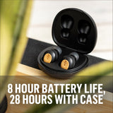 Marley House of Champion True - Auriculares compactos con Bluetooth 5.0 (hasta 28 Horas de Tiempo de Juego, Incluye cómodos geles para los oídos, diseño de bambú ecológico) Color Negro